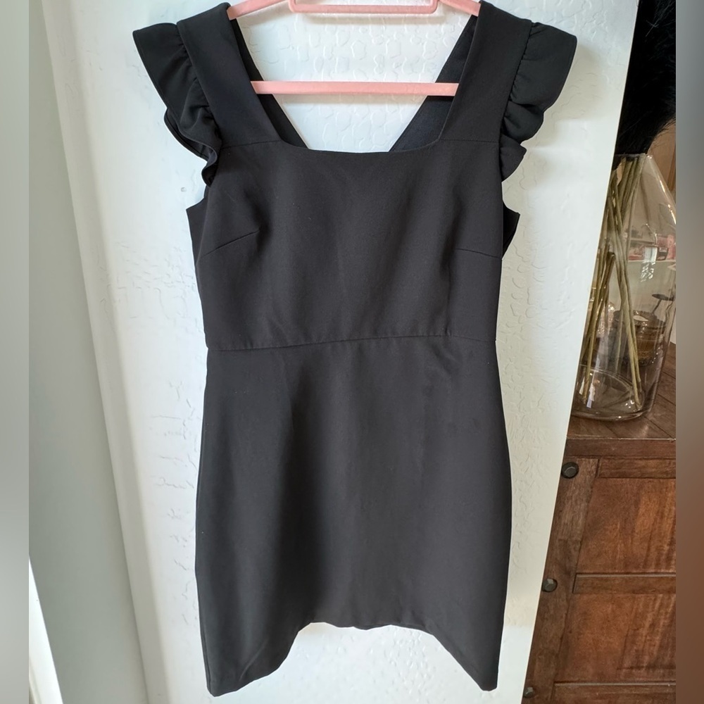 Sam Edelman Black Mini Dress Ruffled Sleeves